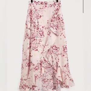 Gorgeous long flora*  ruffled skirt Lulu’s EUC